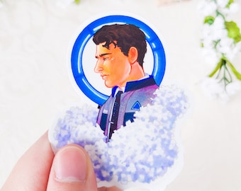 My name is Connor | detroit become human rk800 android connor traditional art sticker