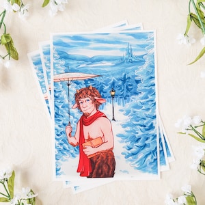 Senhor Tumnus | impressão de arte tradicional do Sr. Tumnus das crônicas de Nárnia o leão a bruxa e o guarda-roupa