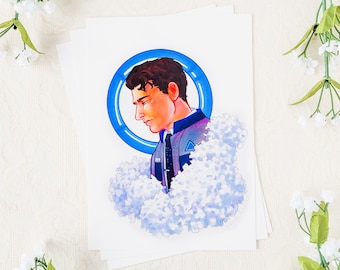 Mi nombre es Connor / Impresión artística tradicional de rk800 Connor de Detroit Become Human