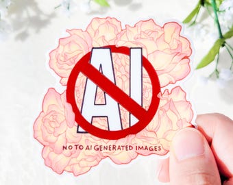 Support Human Art | say no to ai generated images traditional art sticker | support human art, human creativity, create don't scrape