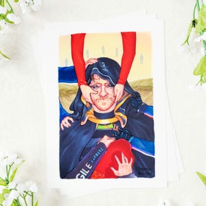 Higgs Monaghan | traditional art print of higgs from the video game death stranding