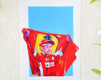SHINY Sebastian Vettle Ferrari metallic print | formula 1 traditional art print