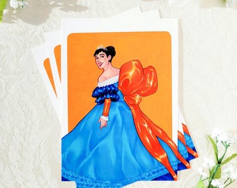 Snow White | mirror mirror traditional art print orange and blue wedding dress