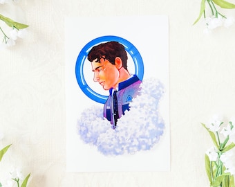 SHINY Connor metallic print from Detroit: Become Human | dbh rk800 android traditional art print