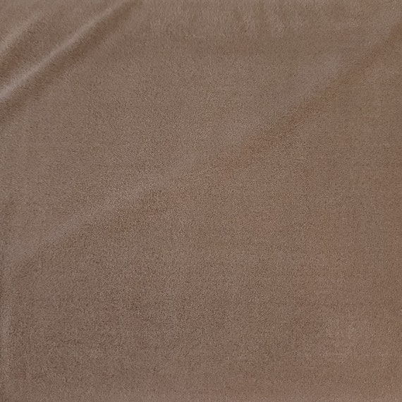Viscose Spandex Euro Knit Fabric: Suede Feel and Look, Taupe Beige