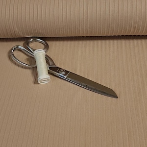 Ribbed Knit Fabric, Taupe Beige Solid Rib Knit, 8x3 Rib. Soft, Flowy and Beautiful Fabric. 4 Way Stretch. Sold by the 1/2 yard
