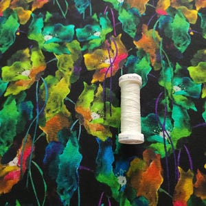 Stunning Floral Watercolor Jersey Knit Fabric, Cotton Spandex, European Sourced, Quality Fabric, 4-way Stretch. Sold by the 1/2 yard