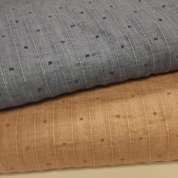 Swiss Dot Cotton Batiste Fabric, Lightweight Textured Apparel Fabric, Sold by 1/2 Yard