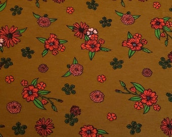 Floral Viscose Spandex Euro Knit Fabric: Excellent Quality Soft and Silky Fabric, 4-way stretch . Sold by the 1/2 yard.