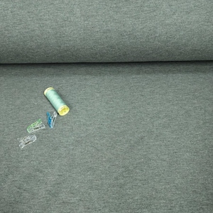 Heather Gray Cotton Rayon Spandex Sweatshirt Fleece – Super Soft and Comfy Stretch Knit Fabric, Cozy Brushed Back, Sold by the 1/2 yard