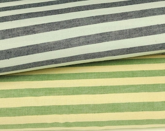 Cotton Yarn Dyed Stripe, Harbor Blue & Sage Meadow, Sold by 1/2 Yard