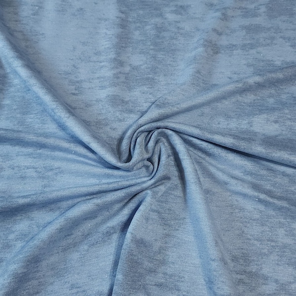 French Terry Knit Fabric, Blue Tie Dye, Nice Soft and Cozy Feel, Poly Rayon Spandex Tri Blend, 4-Way Stretch, Sold by the 1/2 yard