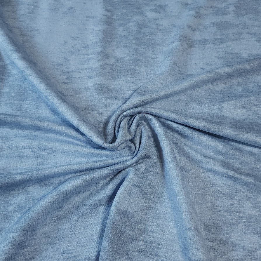 Heathered Deep Ingido Blue Tri-Blend Jersey Knit Fabric