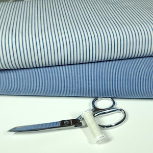 Blue and White Stripe Dress Fabric - Etsy