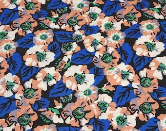 SWIM Fabric: Swimsuit Fabric, Swimwear Fabric, Fun Light Coral and Blue Floral. Very Nice For Swimsuit and Activewear. Sold by the 1/2 yard