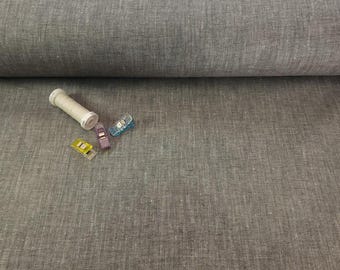 Chambray Fabric, Lightweight Gray Color Chambray. Lightweight 100% Cotton Woven Fabric. For Apparel and Home, Sold by the 1/2 yard.