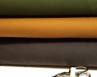 Solid Cotton Spandex Jersey Knit Fabric, Gray, Green, or Camel Brown Solid Fabric, Sourced from Europe, 4-way stretch. Sold by the 1/2 yard.