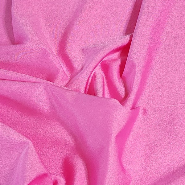 Swim Fabric - Solid Bubble Gum Pink Fabric, Quality Italian Carvico Recycled Nylon Swimwear Fabric- 4 Way Stretch - Sold by the 1/2 Yard