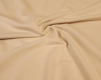 Beige Cotton French Terry Fabric - Apparel Sewing Material (Sold by the 1/2 Yard)