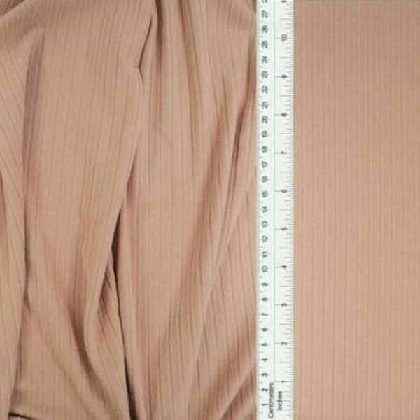 Ribbed Knit Fabric, Taupe Beige Solid Rib Knit, 8x3 Rib. Soft, Flowy and Beautiful Fabric. 4 Way Stretch. Sold by the 1/2 yard