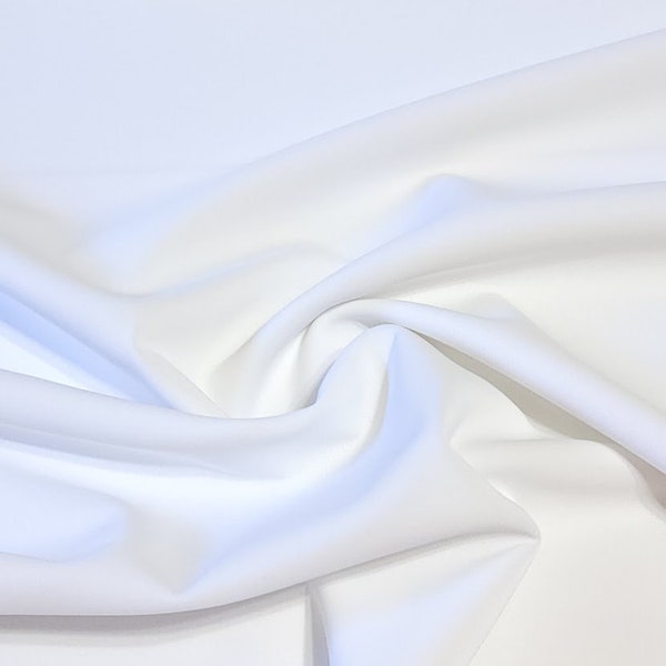 SWIM Fabric: Swimwear Spandex Knit Solid, White Swimsuit Fabric. Nice Feel and Drape for Activewear and Swimwear.  Sold by the 1/2 yard