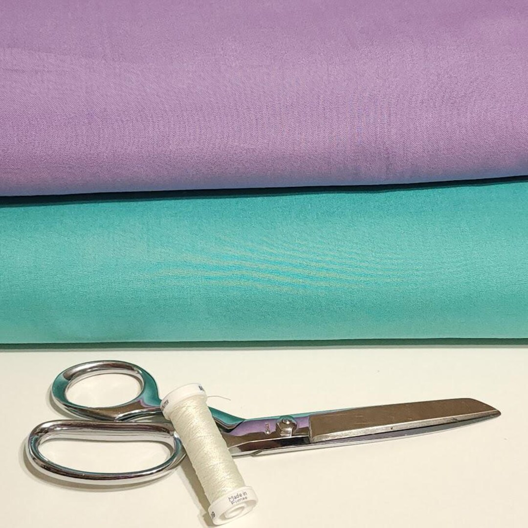 Rayon Challis Fabric, Pretty Solids of Aqua or Lavender. Light and ...