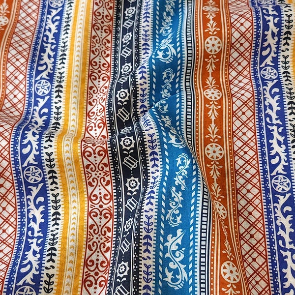 Rayon Polyester Woven Fabric: Pretty and Fun Boho Print, Quality Lightweight Soft Fabric, 54/55 inch, No Stretch Woven. Sold by the 1/2 yard