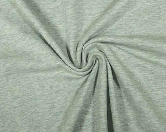 Heathered Gray Cotton Spandex Jersey Knit Fabric, USA Made, Sold by the 1/2 Yard