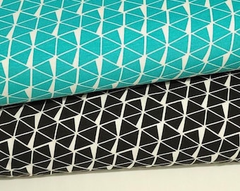 Geometric Cotton Spandex Jersey Knit Fabric, European Sourced, Sold by the 1/2 yard