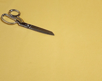 Waffle Thermal Knit Fabric, Very Soft Cotton Blend Butter Yellow Color Fabric, 4-Way Stretch- Deadstock Fabric,  Sold by the 1/2 Yard