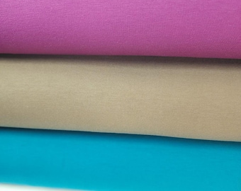 Cotton Spandex Jersey Knit Fabric, Soft Stretch Classis Tee Knit in Modern Shades for Your DIY Apparel, 4-way Stretch. Sold by the 1/2 yard