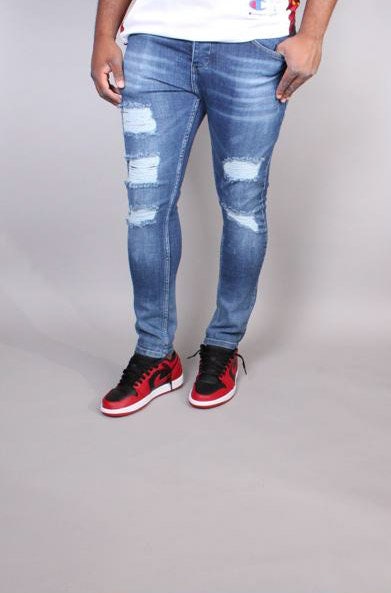 Blue Ripped Skinny Jeans