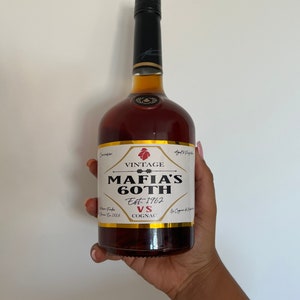 Personalised Courvoisier VS Cognac Bottle LABEL ONLY - Matches New Label Design - To Fit 700ml or 1L bottles