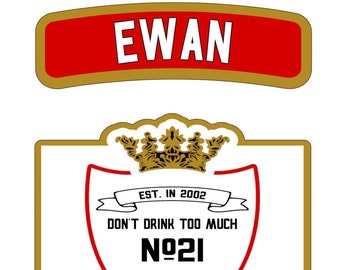 EDIT YOUR OWN Personalised Smirnoff Vodka Bottle Label - To fit 700ml / 1 litre  bottles - Any Name, Short Message, Date
