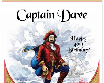 EDIT YOUR OWN Personalised Captain Morgan Spiced Rum Bottle Label - To fit 700ml / 1 litre  bottles - Any Name, Short Message, Date