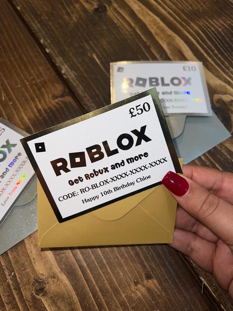 ROBLOX Gift Card Voucher Printed With Any Name and Value | Shiny Foil ...