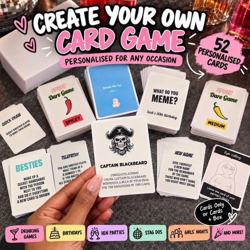 Personalised Drinking Card Game | Custom Party Game for Adults