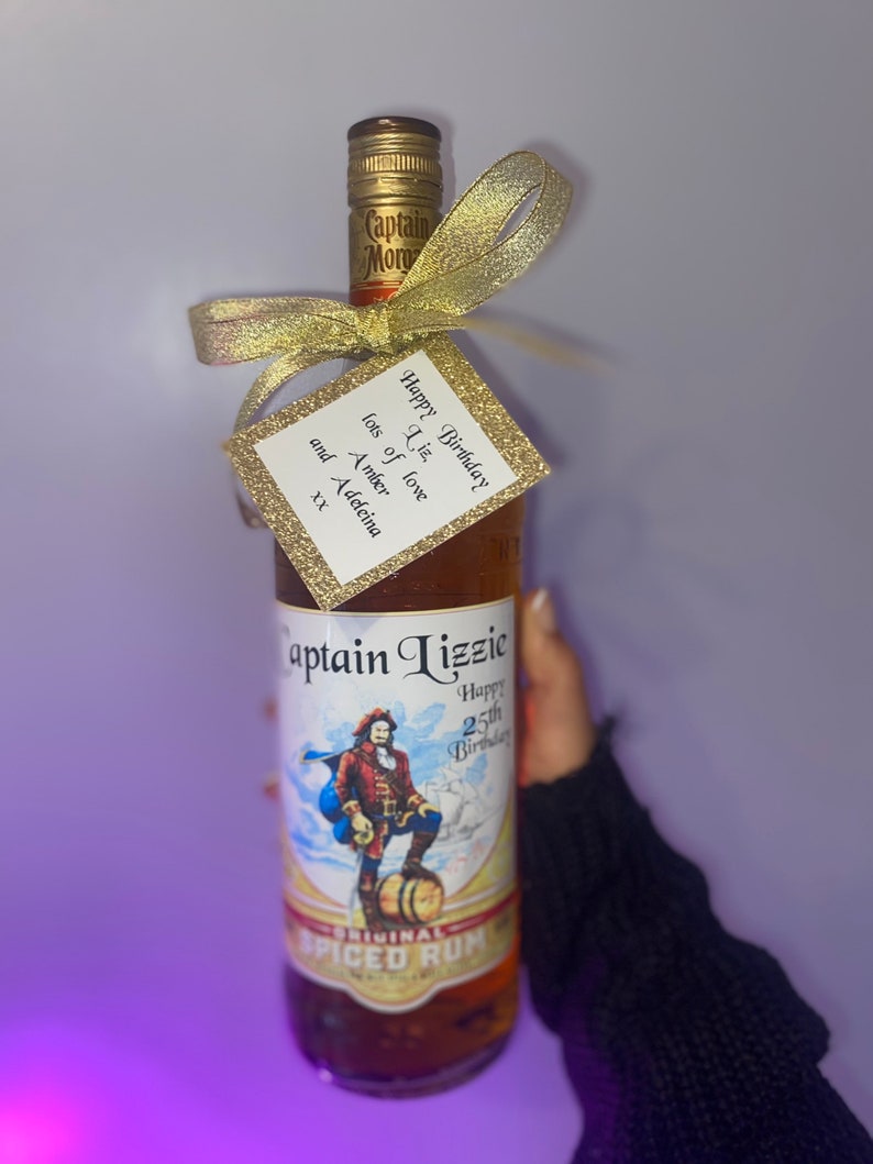 Personalised Captain Spiced Rum Bottle Label LABEL Etsy