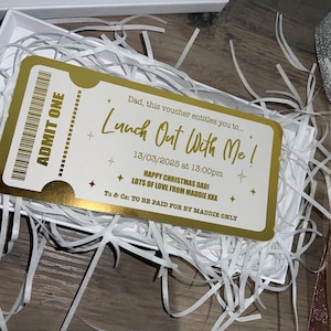 Personalisierte Erlebniskarte | Meal Out Geschenkgutschein | Individuelles Geschenk für Geburtstage und besondere Anlässe | Goldene Karte | Glänzende Farben