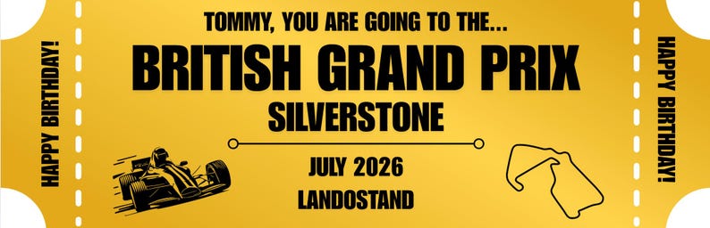 Formula 1 British Grand Prix Ticket Voucher | Personalised F1 Gift ...