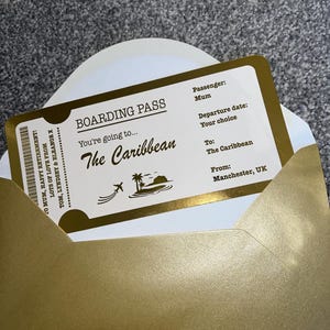 Personalised Boarding Pass Flight Gift Voucher Ticket for Holidays ...