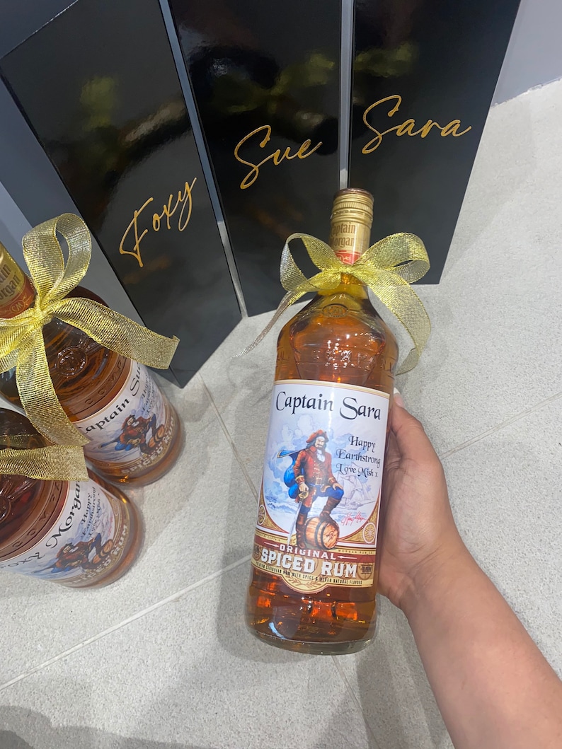 Personalised Captain Spiced Rum Bottle Label LABEL Etsy