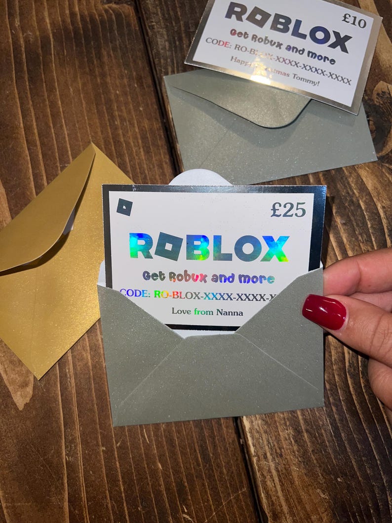 ROBLOX Gift Card Voucher Printed With Any Name and Value | Shiny Foil ...