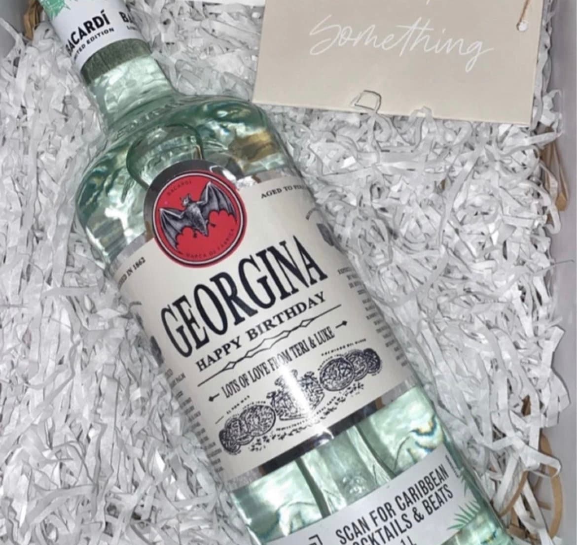 Edit Your Own Personalised Bacardi Rum Bottle Label: Custom Name & Message (Digital Download)