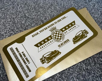 Entrada personalizada para el Festival de Velocidad o Revival de Goodwood: Regalo de carreras con lámina brillante