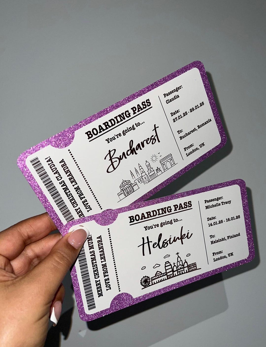 Personalised Boarding Pass Flight Gift Voucher Ticket for Holidays ...