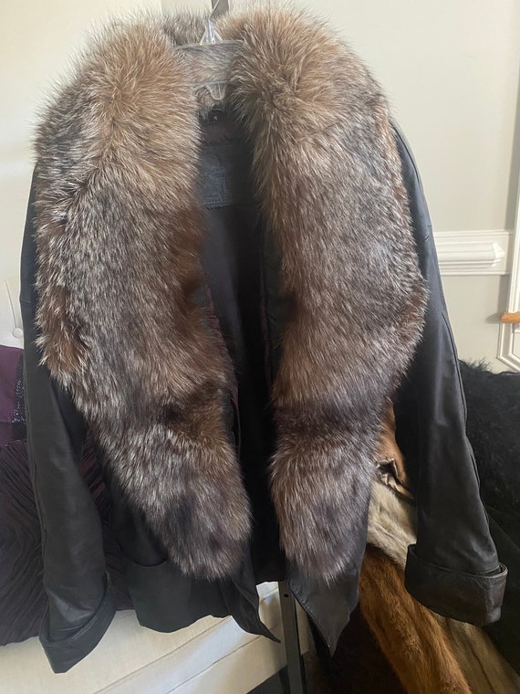 Leather Fox Fur Jacket