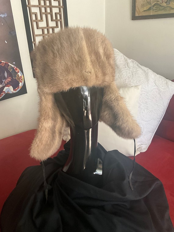 Mink trapper hat sale
