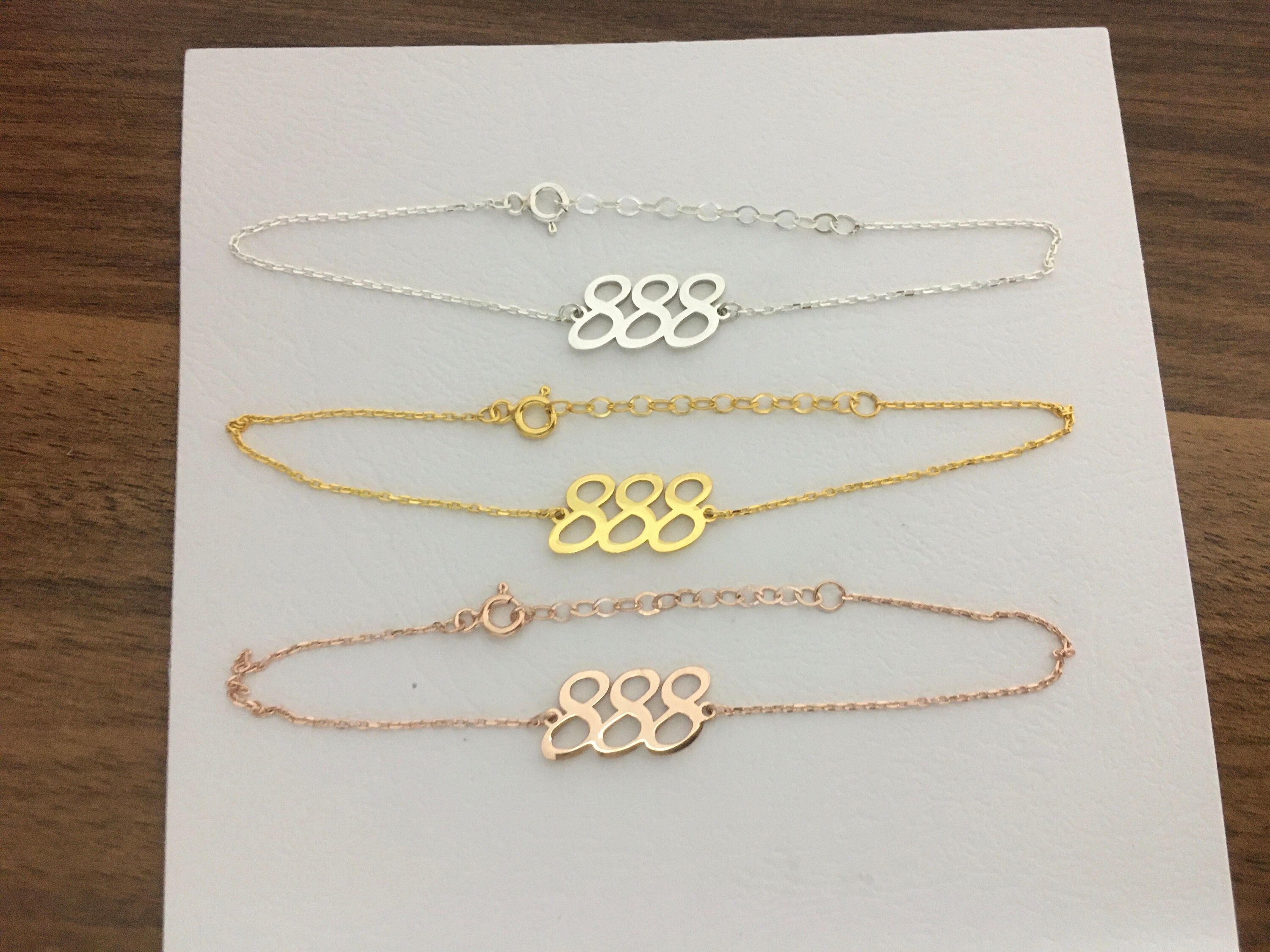 888 Number Bracelet Angel Numbers Bracelet Personalized Etsy