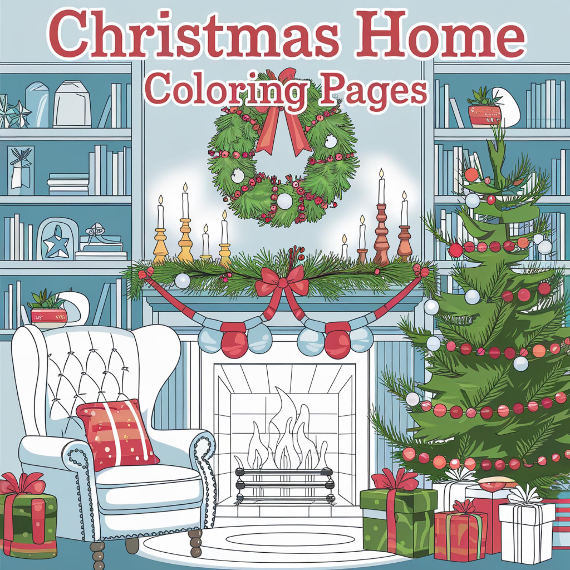 150 Christmas House Coloring Sheets Gingerbread House Instant Download ...